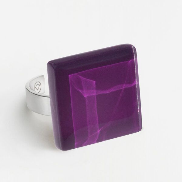 ALEXASCHA Geometrischer Statement Ring aus Glas | PUREFORM von ALEXASCHA