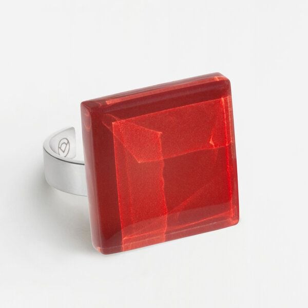 ALEXASCHA Geometrischer Statement Ring aus Glas | PUREFORM von ALEXASCHA