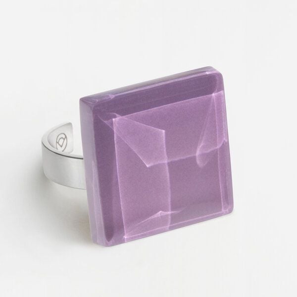 ALEXASCHA Geometrischer Statement Ring aus Glas | PUREFORM von ALEXASCHA