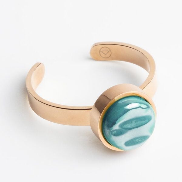 ALEXASCHA Größenverstellbarer Ring mit Stein | Roségold von ALEXASCHA