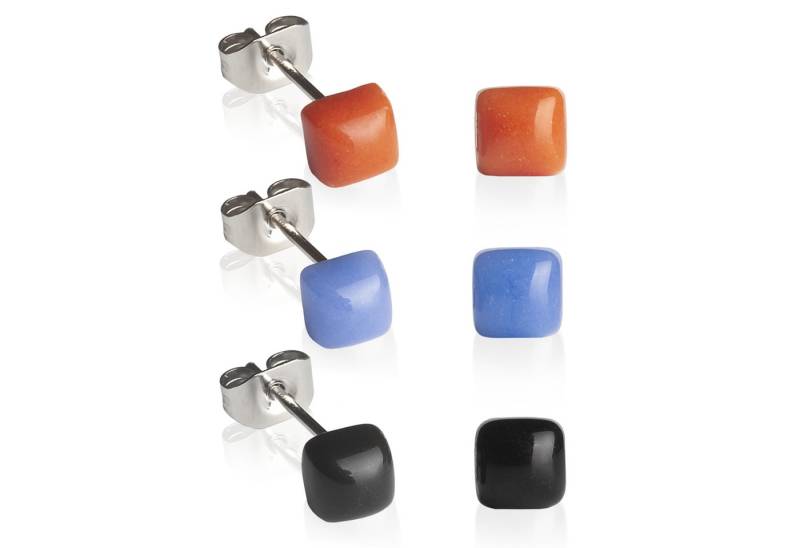 ALEXASCHA Ohrstecker-Set Geometrische Ohrringe 3er Set • Basic Schmuck in 30 Farben • 4mm von ALEXASCHA