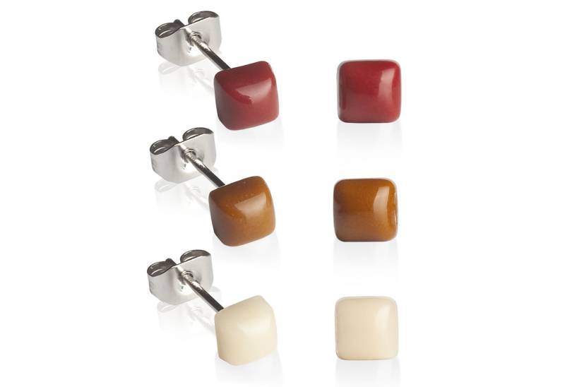 ALEXASCHA Ohrstecker-Set Geometrische Ohrringe 3er Set • Basic Schmuck in 30 Farben • 4mm von ALEXASCHA