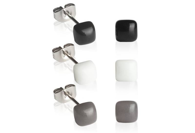 ALEXASCHA Ohrstecker-Set Geometrische Ohrringe 3er Set • Basic Schmuck in 30 Farben • 4mm von ALEXASCHA