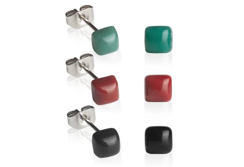 ALEXASCHA Ohrstecker-Set Geometrische Ohrringe 3er Set • Basic Schmuck in 30 Farben • 4mm von ALEXASCHA