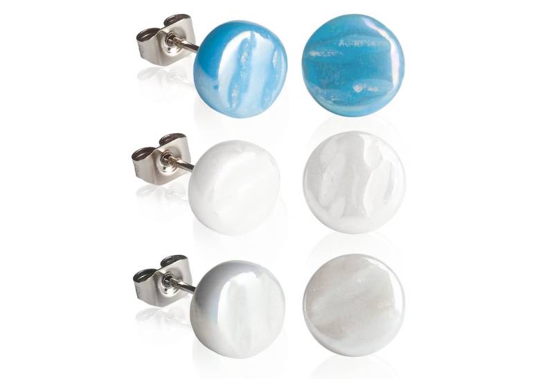 ALEXASCHA Ohrstecker-Set Runde Ohrstecker 3er Set aus Glas • Elegante Stecker für jeden Tag von ALEXASCHA