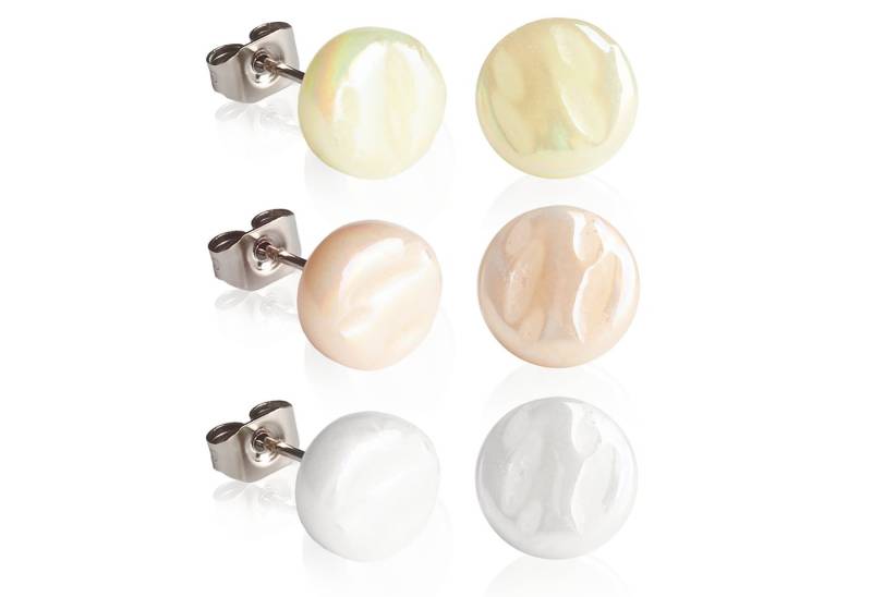 ALEXASCHA Ohrstecker-Set Runde Ohrstecker 3er Set aus Glas • Elegante Stecker für jeden Tag von ALEXASCHA