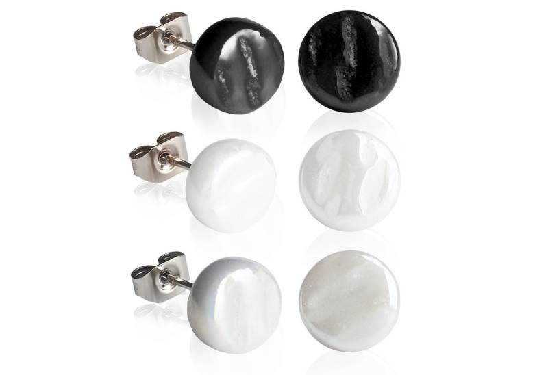 ALEXASCHA Ohrstecker-Set Runde Ohrstecker 3er Set aus Glas • Elegante Stecker für jeden Tag von ALEXASCHA