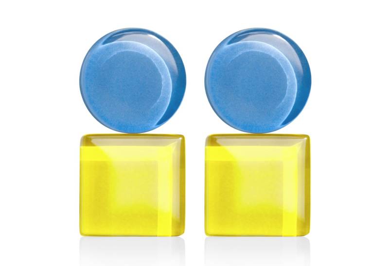 ALEXASCHA Paar Ohrclips Geometrische Clip Ohrringe im Bauhaus Design • Statement Ohrclips von ALEXASCHA