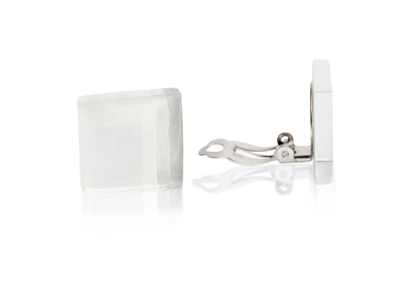 ALEXASCHA Paar Ohrclips Statement Clip Ohrringe ohne Ohrlöcher • Glas Clips mit sanftem Clip von ALEXASCHA