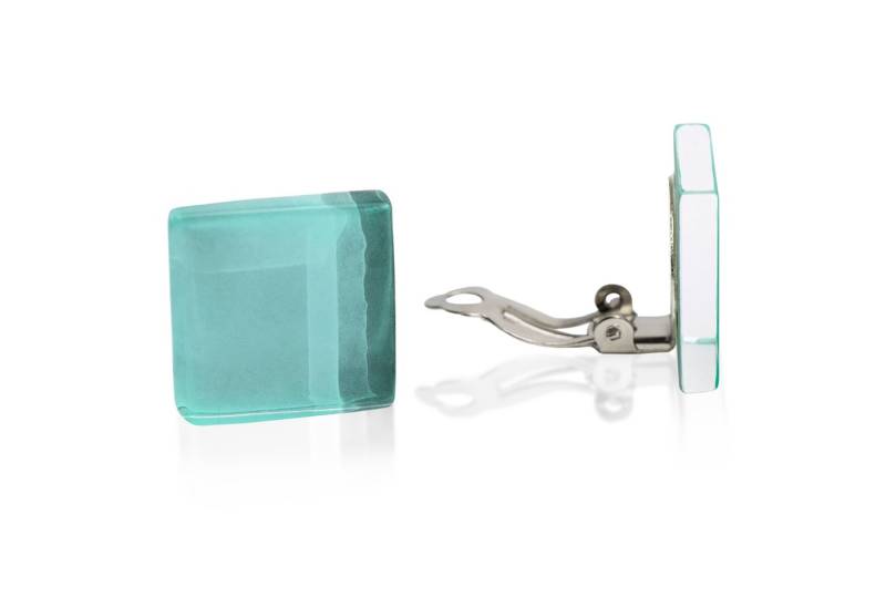 ALEXASCHA Paar Ohrclips Statement Clip Ohrringe ohne Ohrlöcher • Glas Clips mit sanftem Clip von ALEXASCHA