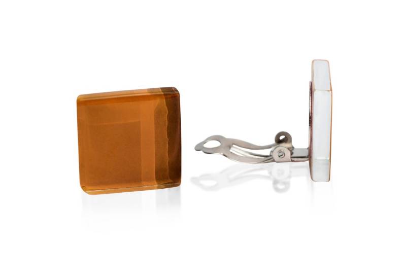 ALEXASCHA Paar Ohrclips Statement Clip Ohrringe ohne Ohrlöcher • Glas Clips mit sanftem Clip von ALEXASCHA