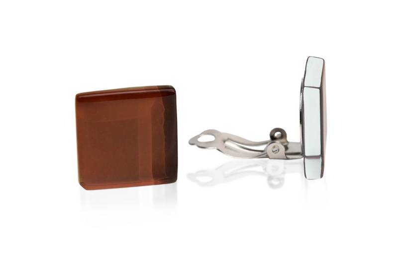 ALEXASCHA Paar Ohrclips Statement Clip Ohrringe ohne Ohrlöcher • Glas Clips mit sanftem Clip von ALEXASCHA