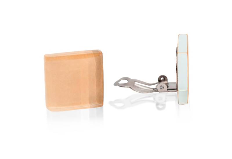 ALEXASCHA Paar Ohrclips Statement Clip Ohrringe ohne Ohrlöcher • Glas Clips mit sanftem Clip von ALEXASCHA