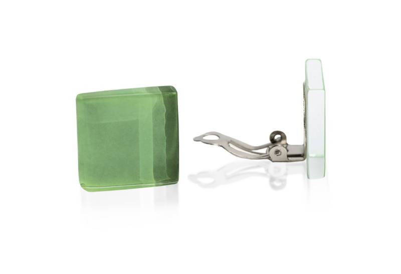 ALEXASCHA Paar Ohrclips Statement Clip Ohrringe ohne Ohrlöcher • Glas Clips mit sanftem Clip von ALEXASCHA