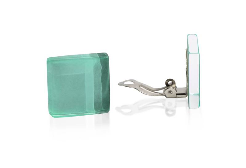 ALEXASCHA Paar Ohrclips Statement Clip Ohrringe ohne Ohrlöcher • Glas Clips mit sanftem Clip von ALEXASCHA