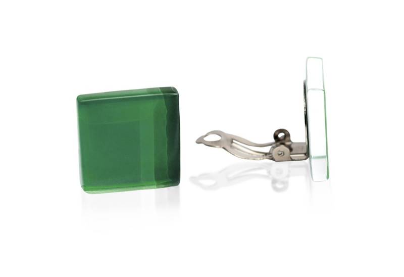 ALEXASCHA Paar Ohrclips Statement Clip Ohrringe ohne Ohrlöcher • Glas Clips mit sanftem Clip von ALEXASCHA