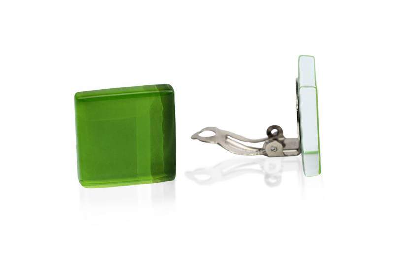 ALEXASCHA Paar Ohrclips Statement Clip Ohrringe ohne Ohrlöcher • Glas Clips mit sanftem Clip von ALEXASCHA