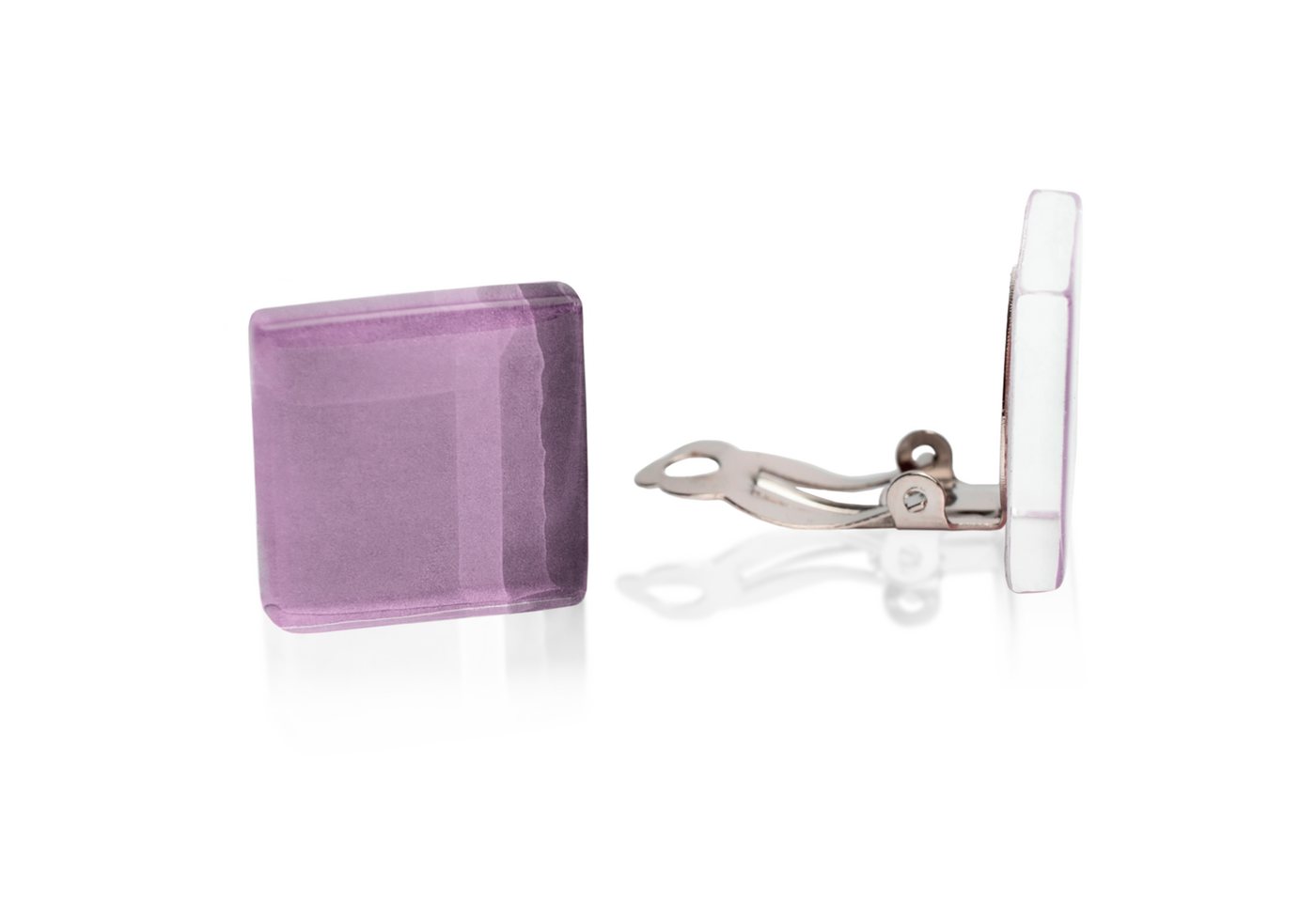 ALEXASCHA Paar Ohrclips Statement Clip Ohrringe ohne Ohrlöcher • Glas Clips mit sanftem Clip von ALEXASCHA