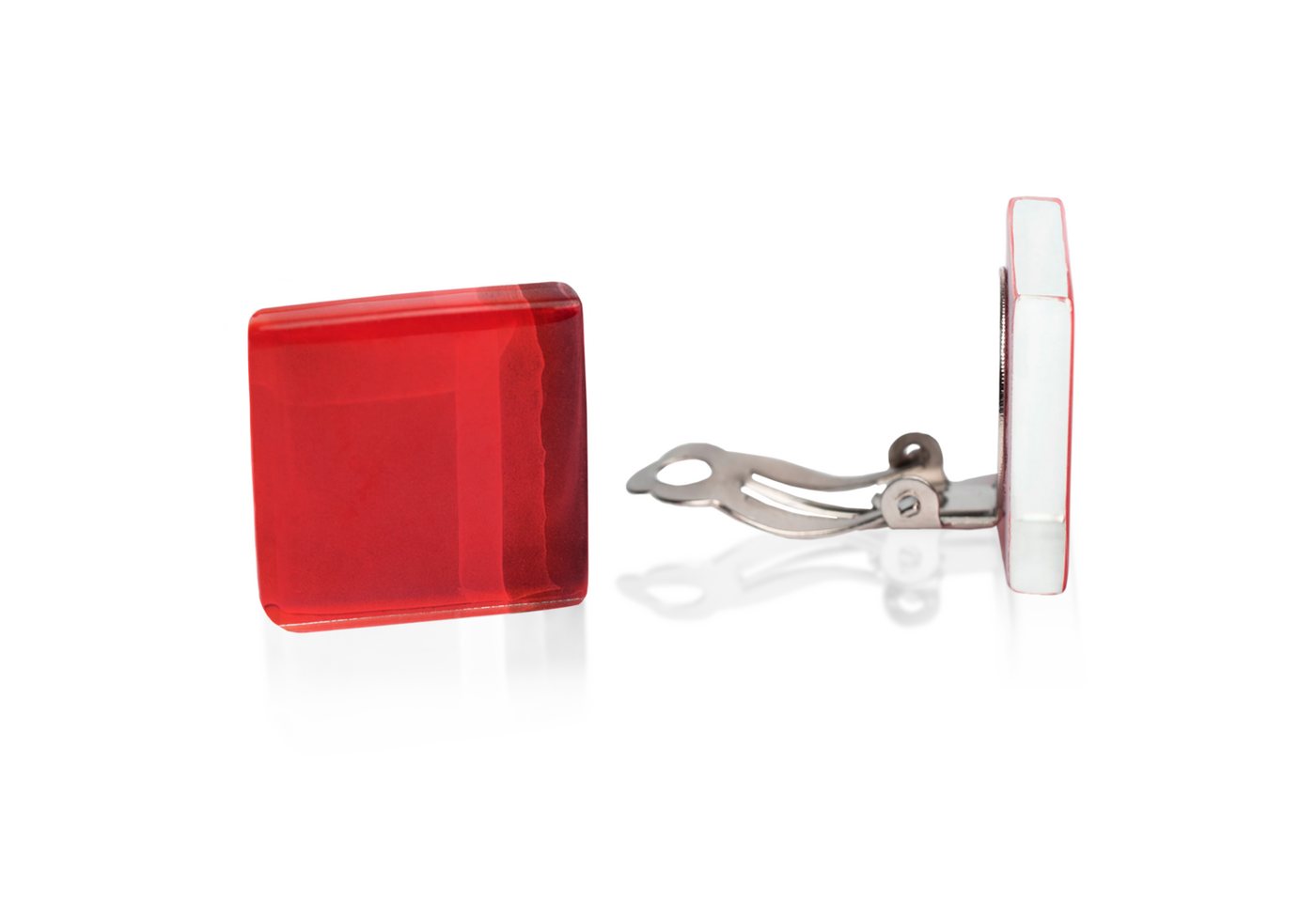 ALEXASCHA Paar Ohrclips Statement Clip Ohrringe ohne Ohrlöcher • Glas Clips mit sanftem Clip von ALEXASCHA