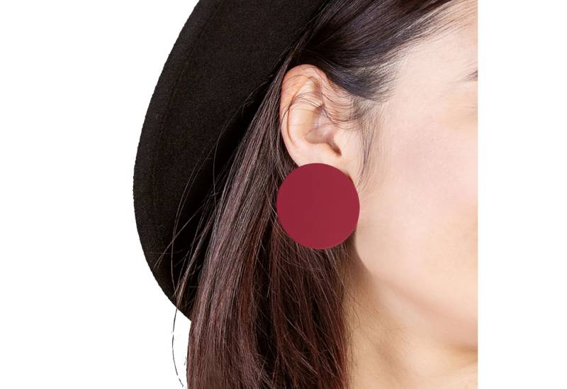 ALEXASCHA Paar Ohrstecker Ausgefallene Statement Ohrringe rot • 40mm • einzigartig & handgemacht von ALEXASCHA