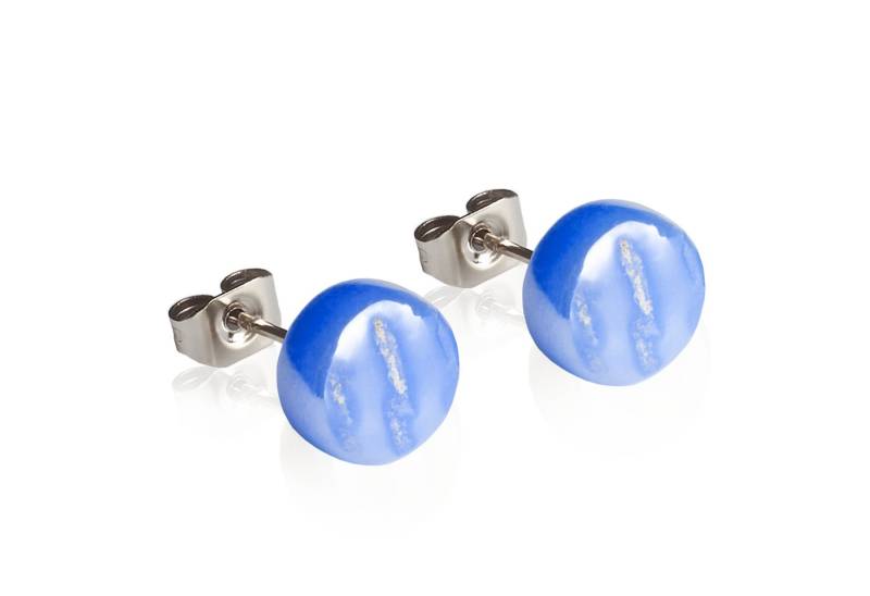 ALEXASCHA Paar Ohrstecker Glasohrstecker in Perlmuttoptik • hypoallergener Edelstahl • ⌀ 8mm von ALEXASCHA