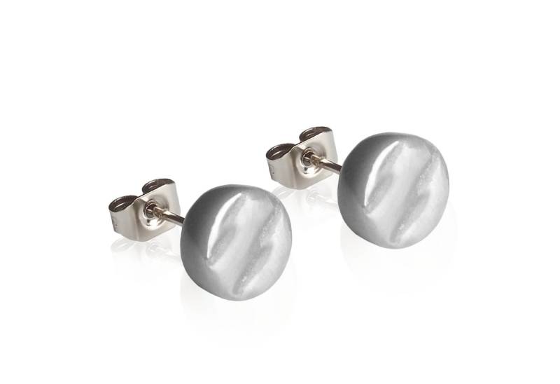 ALEXASCHA Paar Ohrstecker Glasohrstecker in Perlmuttoptik • hypoallergener Edelstahl • ⌀ 8mm von ALEXASCHA
