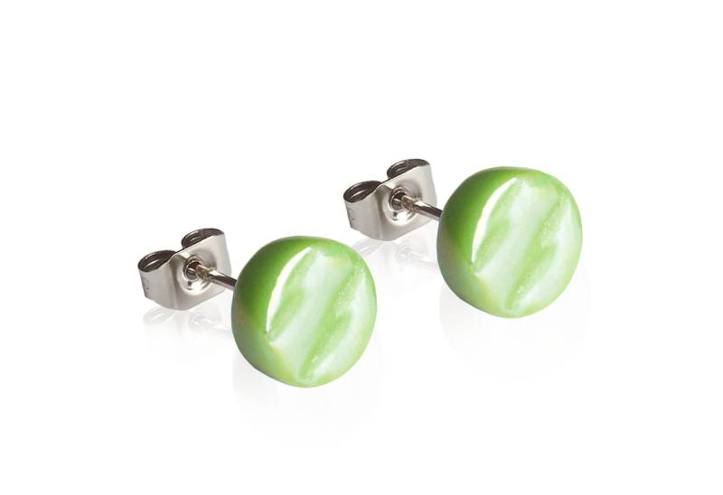 ALEXASCHA Paar Ohrstecker Glasohrstecker in Perlmuttoptik • hypoallergener Edelstahl • ⌀ 8mm von ALEXASCHA