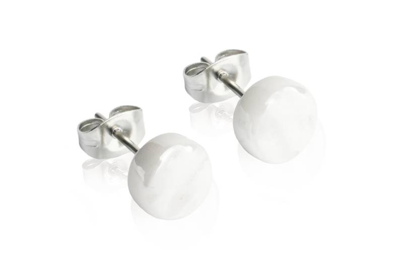 ALEXASCHA Paar Ohrstecker Glasohrstecker in Perlmuttoptik • hypoallergener Edelstahl • ⌀ 8mm von ALEXASCHA