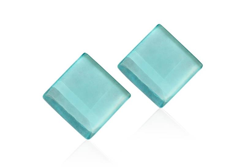 ALEXASCHA Paar Ohrstecker Quadratische Statement Ohrringe aus Glas • handgemacht von ALEXASCHA