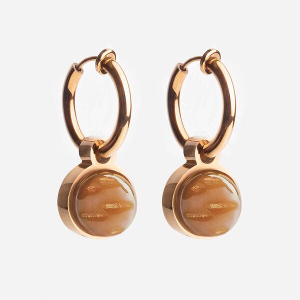ALEXASCHA Roségold Clip Creolen mit Anhänger | Mix & Match von ALEXASCHA