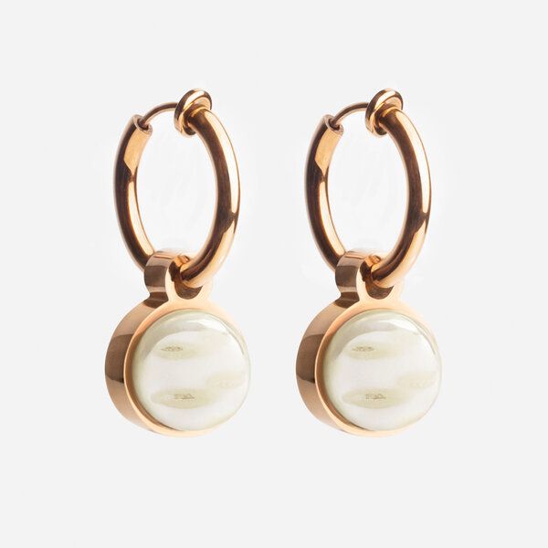 ALEXASCHA Roségold Clip Creolen mit Anhänger | Mix & Match von ALEXASCHA