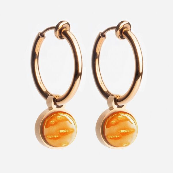 ALEXASCHA Roségold Clip Creolen mit Anhänger | Mix & Match von ALEXASCHA