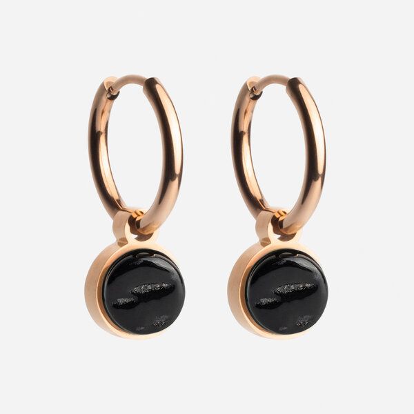 ALEXASCHA Roségold Creolen mit Anhänger | Mix & Match von ALEXASCHA