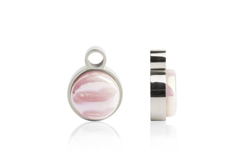 ALEXASCHA Runder Anhänger Anhänger für Creolen mit 2mm ⌀ • Mix & Match Perlmutt Charms aus Glas von ALEXASCHA