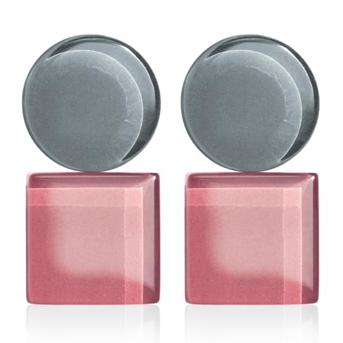 Geometrische Clip Ohrringe ohne Ohrlöcher • Bauhaus Design Ohrclips in 16 Farbvarianten • Statement Schmuck aus Glas • nachhaltig & handgemacht • 30x15x4mm (Graphitgrau & Rosenquarz) von ALEXASCHA