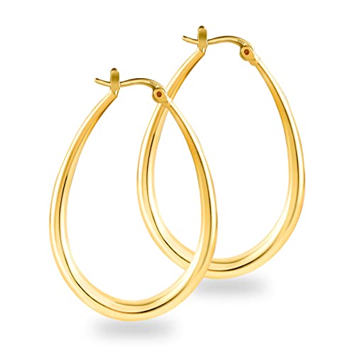 ALEXCRAFT Creolen Gold Große 14K Vergoldete Oval Ohrringe Gold Damen Goldene Chunky Hoop Earrings ALEXCRAFT Creolen Gold Große 14K Vergoldete Oval Ohrringe Gold Damen Goldene Chunky Hoop Earrings von ALEXCRAFT