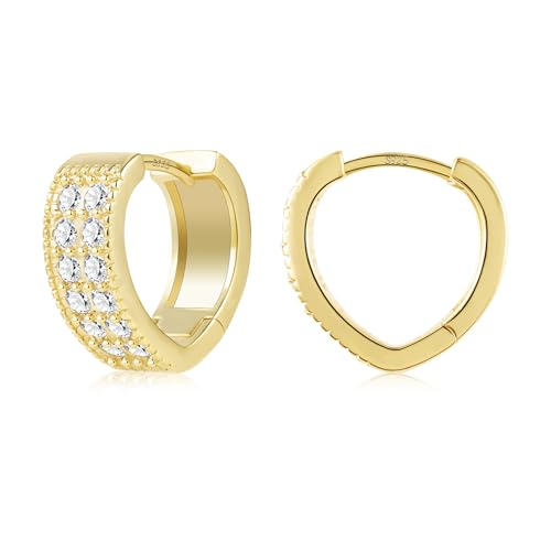 ALEXCRAFT 14K Chunky Ohrringe Gold Herz Creolen Klein mit Zirkonia Goldene Ohrringe Damen Geschenk für Frauen Freundin Mama Mädchen ALEXCRAFT 14K Chunky Ohrringe Gold Herz Creolen Klein mit Zirkonia Goldene Ohrringe Damen Geschenk für Frauen Freundin Mama Mädchen von ALEXCRAFT