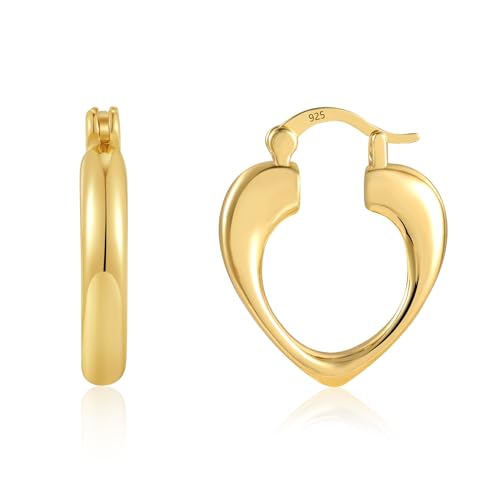 ALEXCRAFT Dick Herz Ohrringe Gold Creolen Klein Damen 14K Goldener Ohrringe Vergoldete Heart Hoop Earrings Geschenk für Frauen Freundin Mama Mädchen ALEXCRAFT Dick Herz Ohrringe Gold Creolen Klein Damen 14K Goldener Ohrringe Vergoldete Heart Hoop Earrings Geschenk für Frauen Freundin Mama Mädchen von ALEXCRAFT