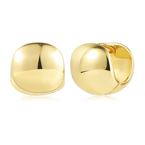 ALEXCRAFT 14K Dicke Creolen Gold Ohrringe Klein Damen Chunky Vergoldete Ohrringe Geschenk für Frauen Freundin Mama Mädchen ALEXCRAFT 14K Dicke Creolen Gold Ohrringe Klein Damen Chunky Vergoldete Ohrringe Geschenk für Frauen Freundin Mama Mädchen von ALEXCRAFT