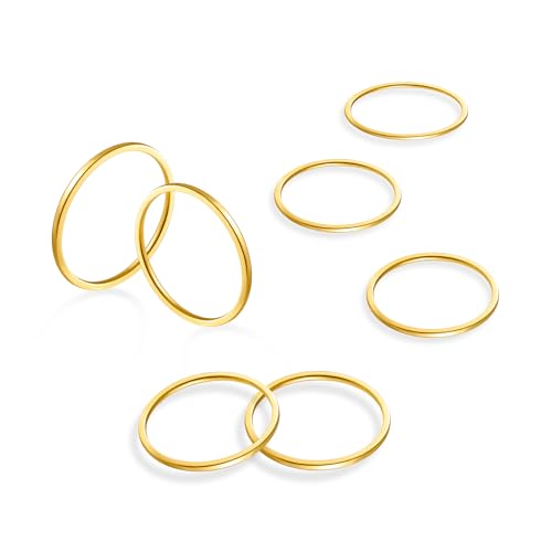 ALEXCRAFT 15 Stück Gold Ringe Set für Damen Edelstahl Knöchelringe Stapelbarer Ring Midi Ringe Minimalistischer Fingerringe Set von ALEXCRAFT