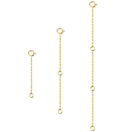 ALEXCRAFT 3 Stück Kettenverlängerung Gold , 14 Vergoldete Gold Verlängerung Kette Halskette Fußkette Armband Verlängerungskette Gold für Schmuckherstellung Damen Herren, 2 4 6 inch ALEXCRAFT 3 Stück Kettenverlängerung Gold , 14 Vergoldete Gold Verlängerung Kette Halskette Fußkette Armband Verlängerungskette Gold für Schmuckherstellung Damen Herren, 2 4 6 inch von ALEXCRAFT