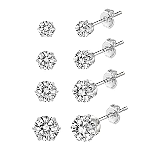 ALEXCRAFT Ohrringe Silber 925 Ohrstecker Set For Damen Herren Hypoallergen Knorpel Klein Sleeper Knorpel Stud Set von ALEXCRAFT