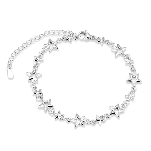 ALEXCRAFT Armband Damen Silber Sterne Armband Verstellbar Kette Damen Freundschaftsarmband Geschenk Armbander für Frauen Mädchen Geburtstag Valentinstag von ALEXCRAFT