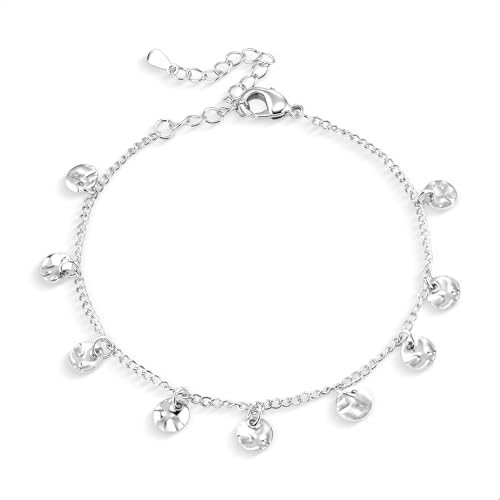 ALEXCRAFT Armband Silber 9 Damen Armkette Schmuck Verstellbare Kette Silberarmband Valentinstag Muttertag Geburtstags Weihnachten für Sie Frauen Freundin Mama Geschenke 17.5+5cm von ALEXCRAFT