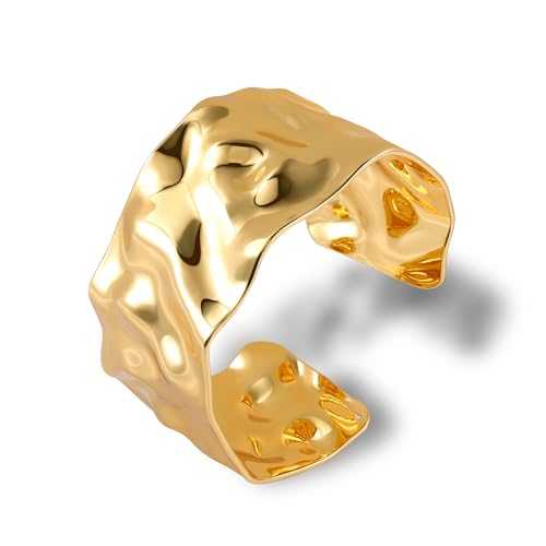 ALEXCRAFT Chunky Armreif Gold Armband Damen Valentinstag Bracelet Women Stockholm Style Jewelry für Sie Frauen Freundin Mama von ALEXCRAFT