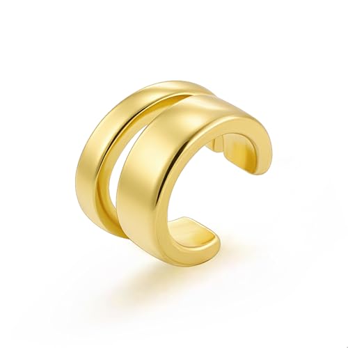 ALEXCRAFT Chunky Doppel Ear Cuff Gold Wasserfest Ohrklemme Piercing Fakes klemmen Ohr Conch Clip On Ohrringe Gold für Frauen Freundin Mama Mädchen ALEXCRAFT Chunky Doppel Ear Cuff Gold Wasserfest Ohrklemme Piercing Fakes klemmen Ohr Conch Clip On Ohrringe Gold für Frauen Freundin Mama Mädchen von ALEXCRAFT