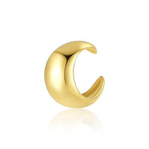 ALEXCRAFT Breit Ear Cuff Gold Wasserfest Ohrringe Fake Conch-Piercing Helix Knorpel Ohrmanschette Ohne Ohrloch Wickelohrring Fakepircings Ohr Cuffs Ohrklemme für Frauen Freundin Mama von ALEXCRAFT
