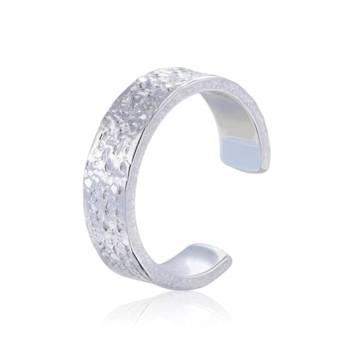 ALEXCRAFT Chunky Verstellbar Ringe Silber 925 Damen Wasserfest für Frauen Freundin Mama Engagement Promise Ring Modeschmuck Damen von ALEXCRAFT