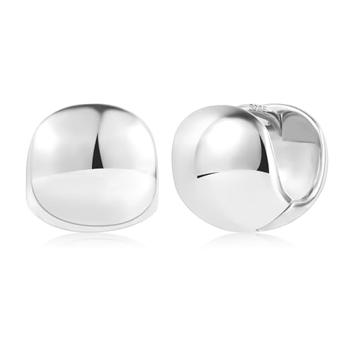 ALEXCRAFT Dicke Ohrringe Silber 925 Creolen Klein Damen Chunky Silver Hoops Geschenk für Frauen Freundin Mama Mädchen von ALEXCRAFT
