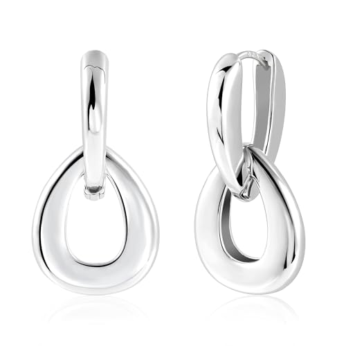 ALEXCRAFT Dicke Tropfen Ohrringe Silber 925 Hängend Creolen Damen Silver Dangle Earrings for Women für Frauen Freundin Mama von ALEXCRAFT